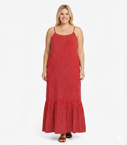 Vestido Longo Feminino Estampado Select Vermelho