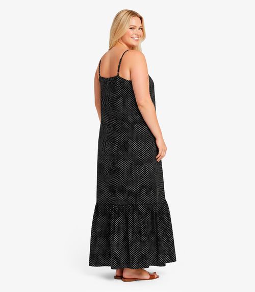 Vestido Longo Feminino Estampado Select Preto