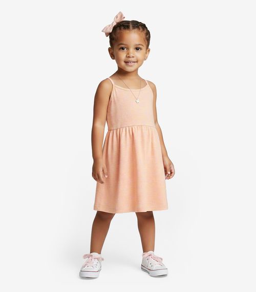Vestido Infantil Estampado de Alcinha Biju Kids Rosa