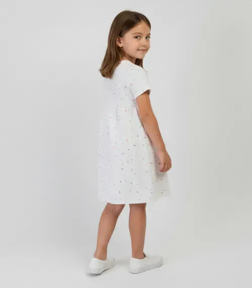 Vestido Infantil em Malha Dots Select Bege