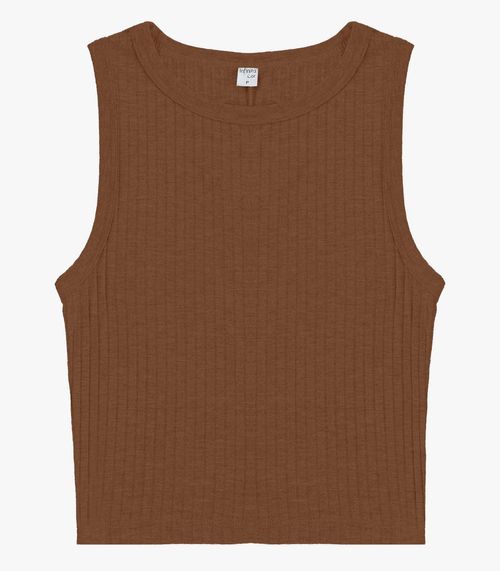 Regata Feminina Adulto Canelada Intinita Cor Marrom