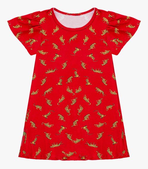 Vestido Infantil Menina Estampado Select Vermelho