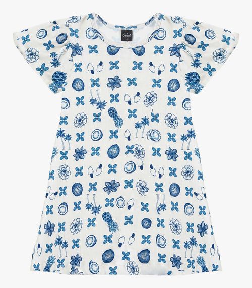 Vestido Infantil Menina Estampado Select Azul