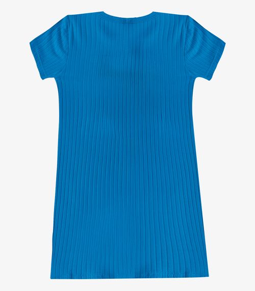 Vestido Infantil Em Ribana Canelada Select Azul