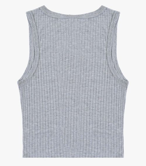 Regata Feminina Adulto Canelada Intinita Cor Cinza