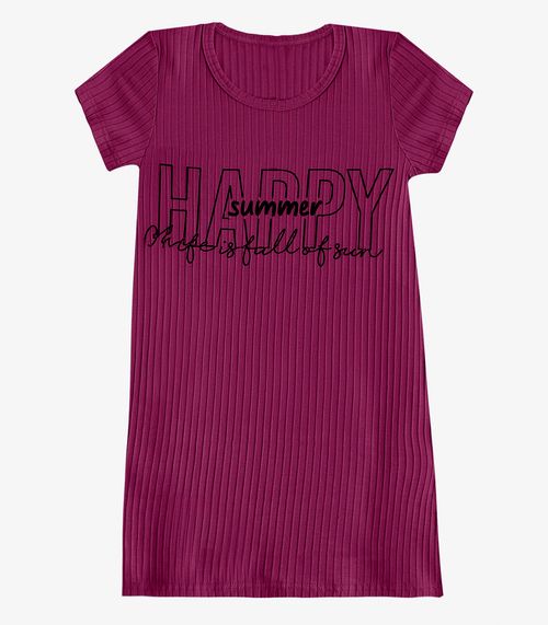 Vestido Infantil Em Ribana Canelada Select Vermelho