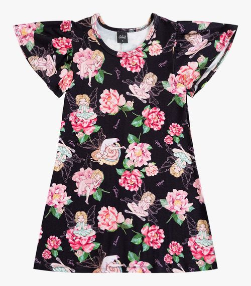 Vestido Infantil Menina Estampado Select Bege
