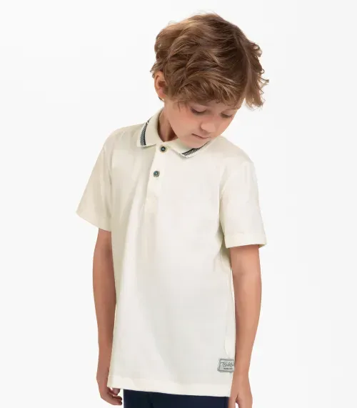 Conjunto Polo com Bermuda Menino Trick Nick Bege