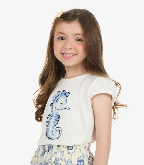 Conjunto Blusa Com Shorts Rovi Kids Bege