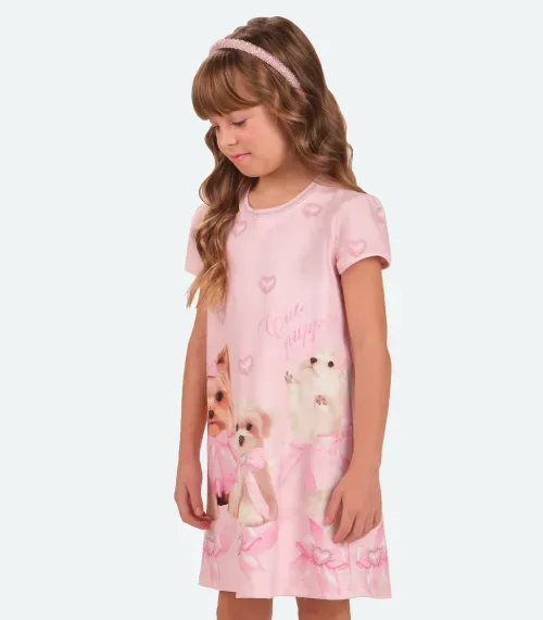 Vestido Ponto Roma Trick Nick Rosa