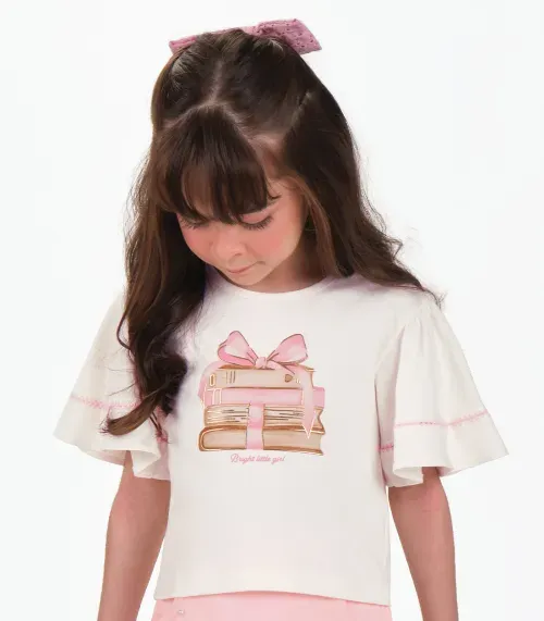 Conjunto Blusa com Shorts Saia Trick Nick Bege