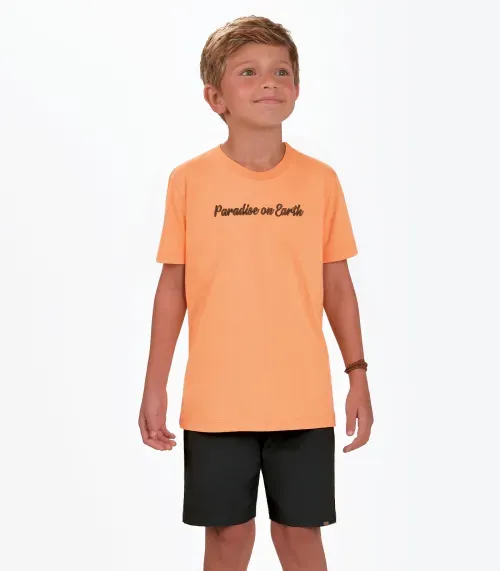 Conjunto Camiseta com Bermuda Menino Trick Nick Laranja
