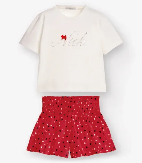 Conjunto Blusa com Shorts Menina Trick Nick Vermelho