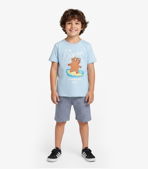 Conjunto Infantil Curto Verão Menino Select Azul