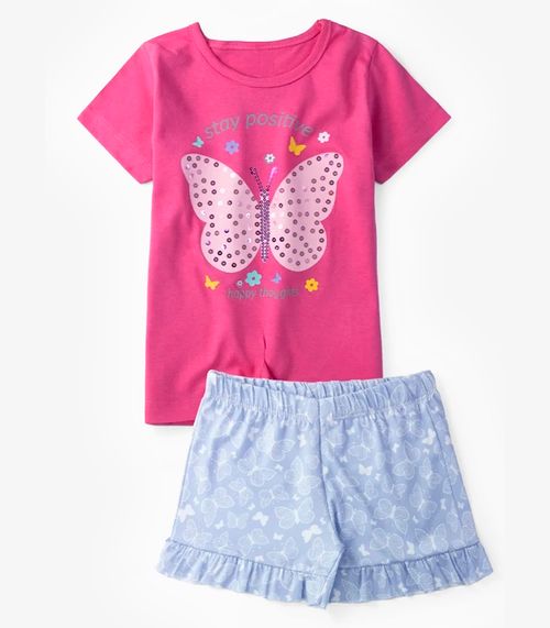 Conjunto Infantil Menina Blusa Com Shorts Select Rosa