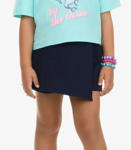 Conjunto Blusa com Shorts Menina Rovi Kids Azul