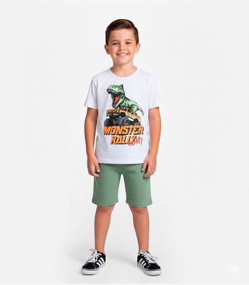 Conjunto Infantil Curto Verão Menino Select Branco