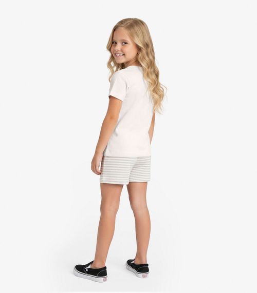 Conjunto Infantil Curto Verão Menina Select Bege