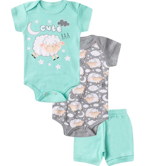 Kit Body Infantil Curto 3 Peças Select Verde