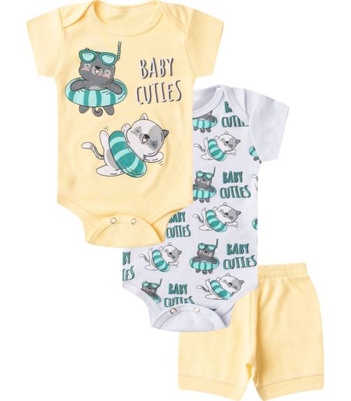 Kit Body Infantil Curto 3 Peças Select Amarelo