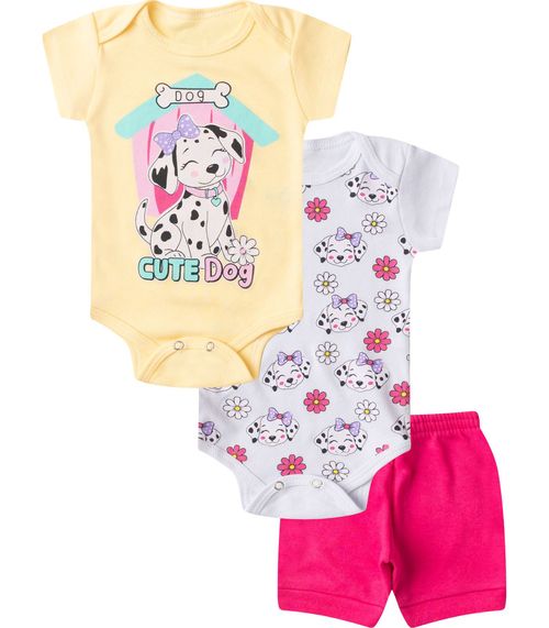 Kit Body Infantil Curto 3 Peças Select Amarelo