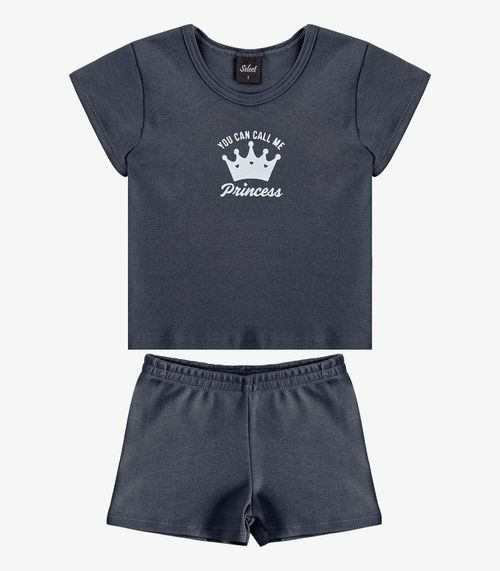 Conjunto Infantil Blusa com Shorts Select Cinza
