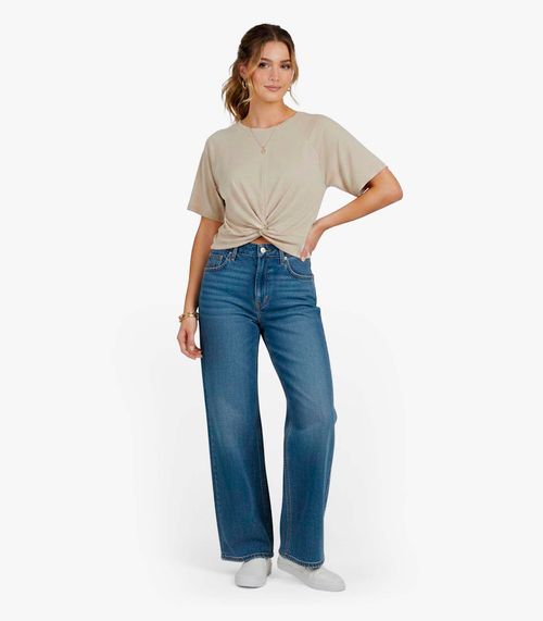 Blusa Feminina Lisa Infinita Cor Bege