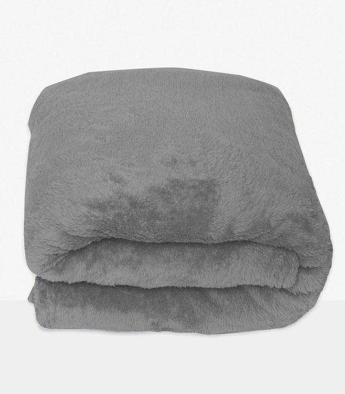 Manta De Microfibra Lisa Queen Rovitex Home Cinza