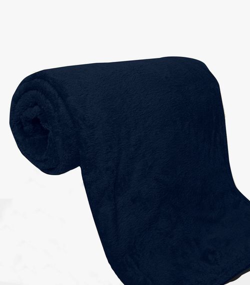Manta De Microfibra Lisa Solteiro Rovitex Home Azul