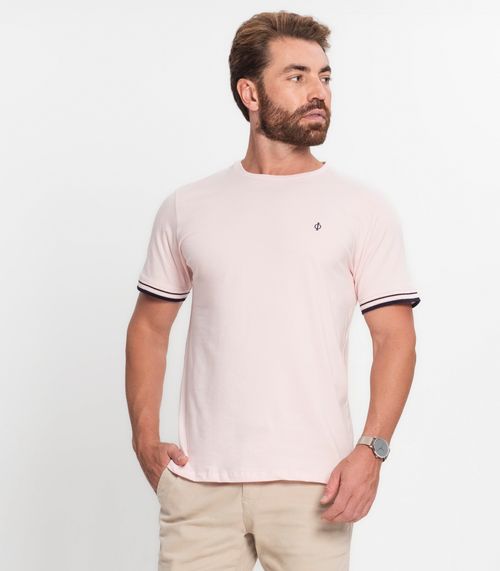 Camiseta Cotton Leve Masculina Básica  Diametro Rosa