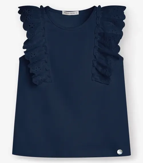 Regata Feminina Cotto Leve Trick Nick Azul