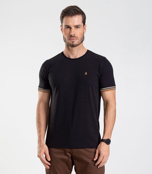 Camiseta Cotton Leve Masculina Básica  Diametro Preto
