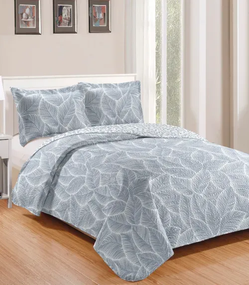 Colcha King Bouti Patchwork Microfibra Rozac Azul