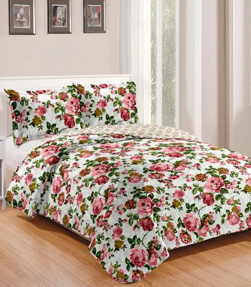 Colcha Casal Bouti Patchwork Microfibra Rozac Branco