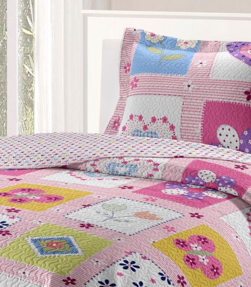 Colcha Solteiro Bouti Infantil Microfibra Rozac Rosa