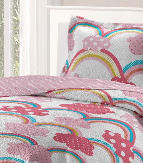 Colcha Solteiro Bouti Infantil Microfibra Rozac Rosa