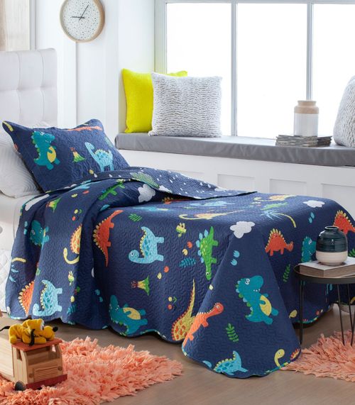 Colcha Solteiro Bouti Infantil Microfibra Rozac Azul