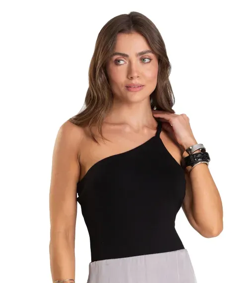 Body Feminino Alça Trançada Dianna Preto