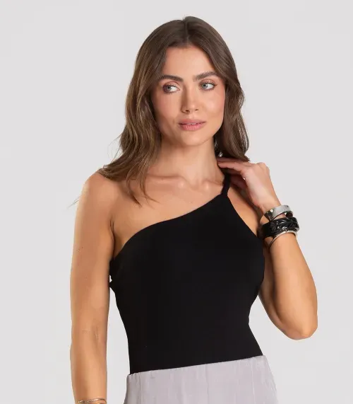 Body Feminino Alça Trançada Dianna Preto