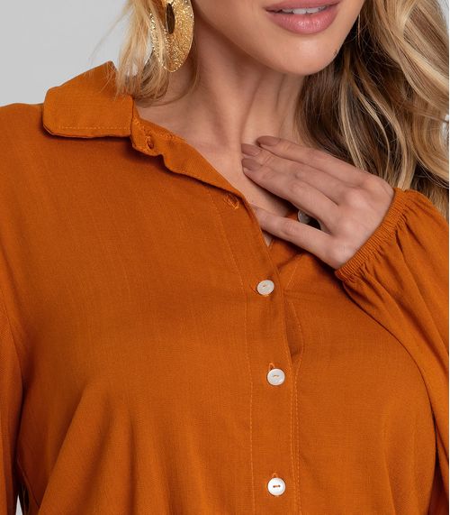 Camisa Feminina de Tecido Dianna Marrom