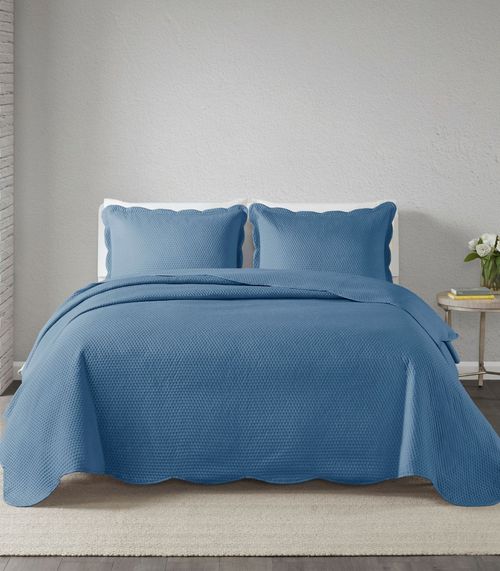 Jogo De Colcha Milao Casal 3 Peças Corttex Azul
