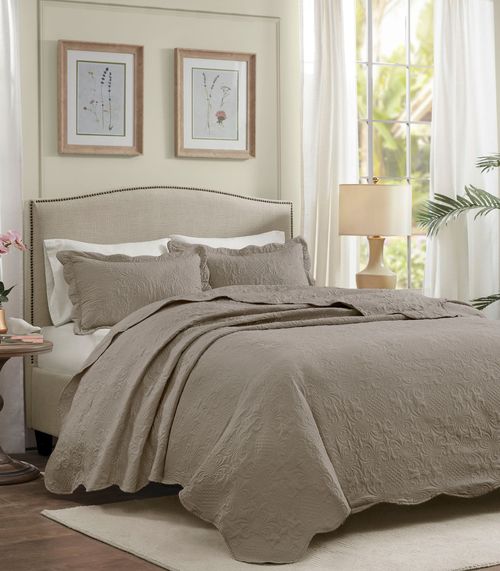 Jogo De Colcha Milao Casal 3 Peças Corttex Bege