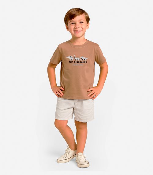 Conjunto Infantil Camiseta Com Bermuda Select Marrom