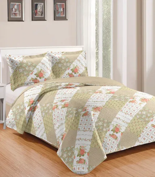 Colcha Solteiro Bouti Patchwork Microfibra Rozac Verde