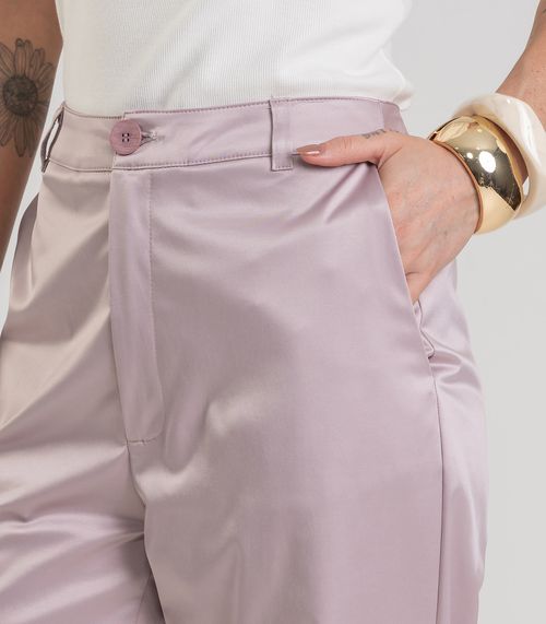 Calça Feminina Pantalona em Tecido Plano Dianna Cinza