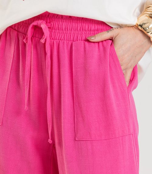 Calça Pantalona Feminina em Linho Dianna Rosa
