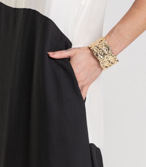 Vestido Super Midi Bicolor Dianna Preto