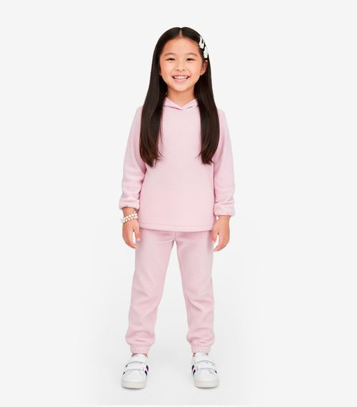 Conjunto Infantil  Blusão com Capuz e Calça Select Rosa