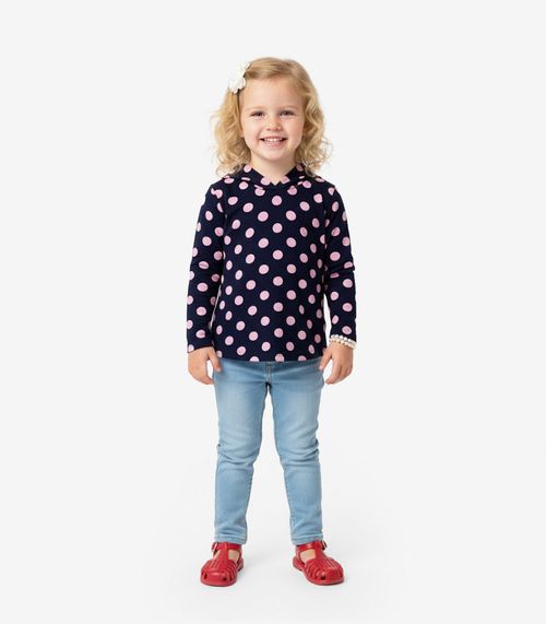 Blusão Infantil Menina Com Capuz Select Azul