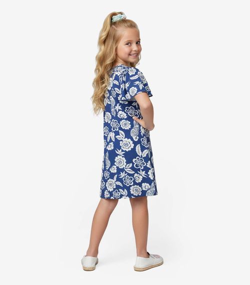 Vestido Infantil Feminino Estampado Select Azul